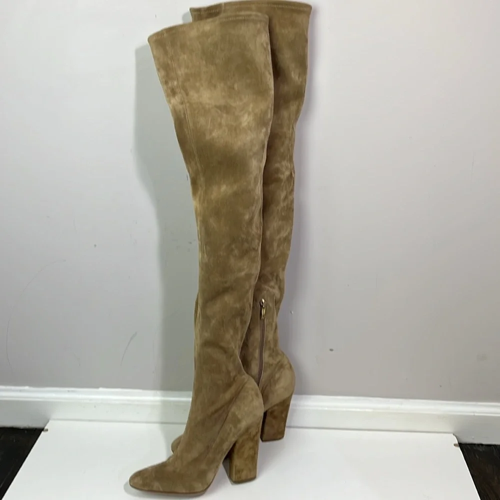 Sergio Rossi over the knee suede boots